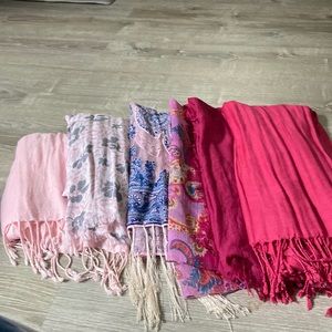 Scarves different shades of pink.  Price for all 6. EUC